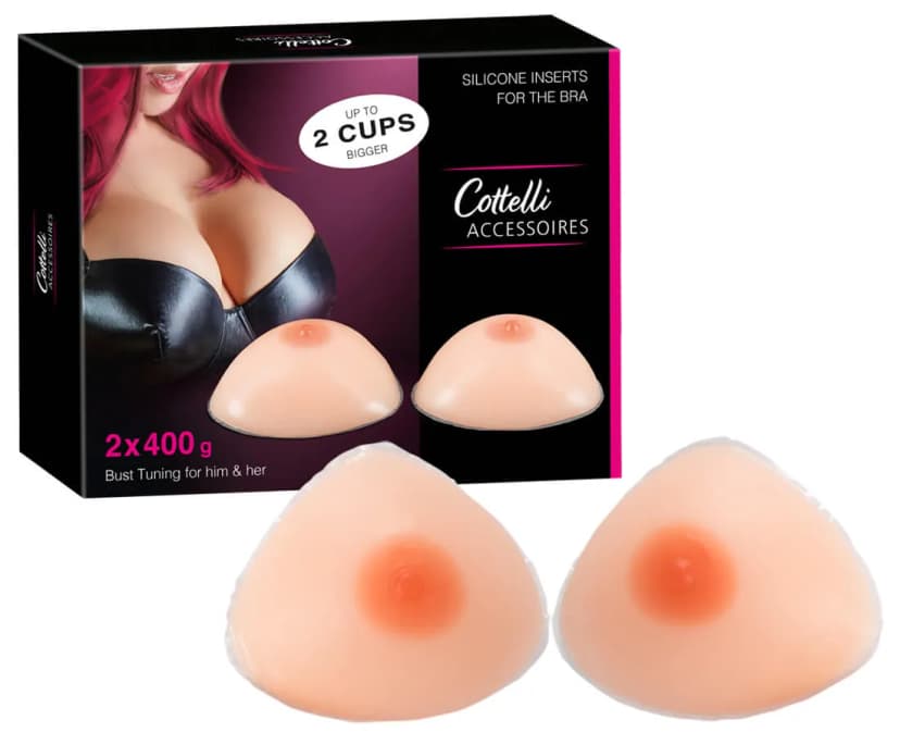 silikonova push up vlozka s bradavkami cottelli 2 x 400g