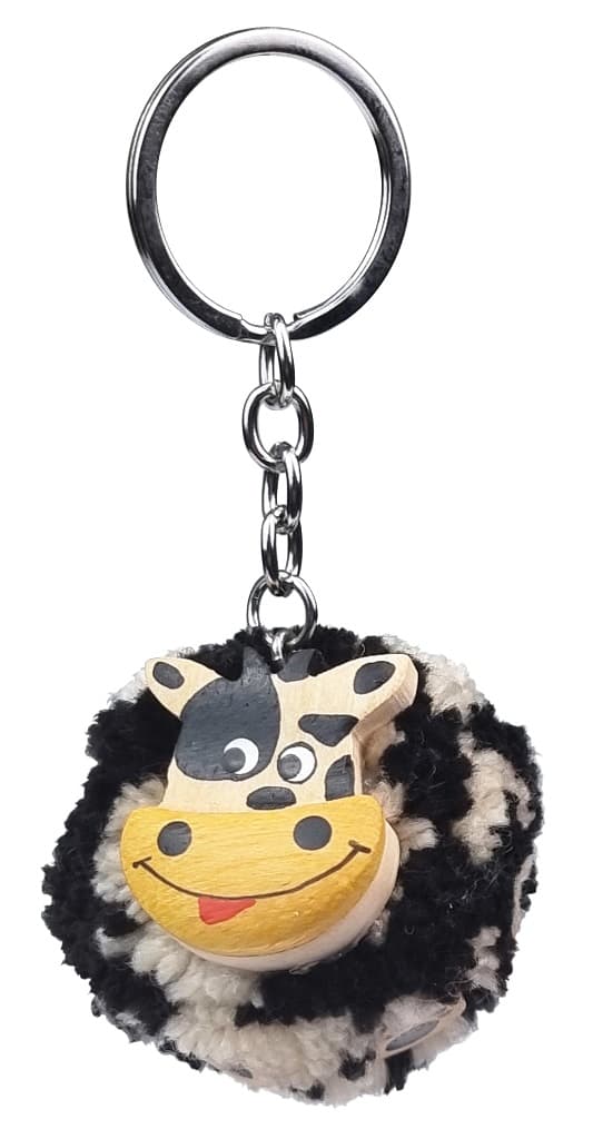 2Kids Toys Dřevěná klíčenka pompon Kráva