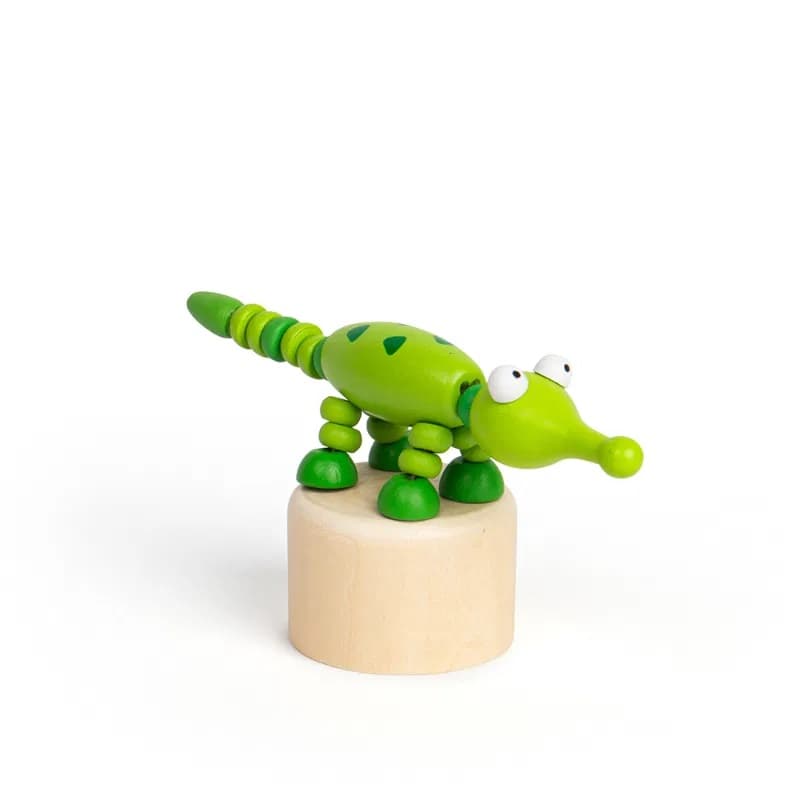 Bigjigs Toys Dřevěná mačkací zvířátka Safari Krokodýl