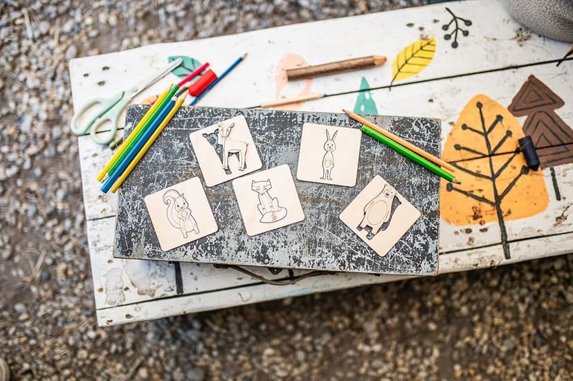 BeWooden Lišácké vkládací puzzle 4 v 1 - Lišárna