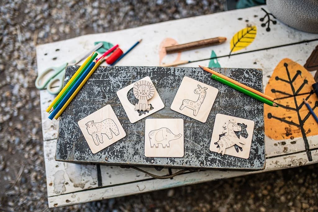 BeWooden Lišácké vkládací puzzle 4 v1 - Divočina