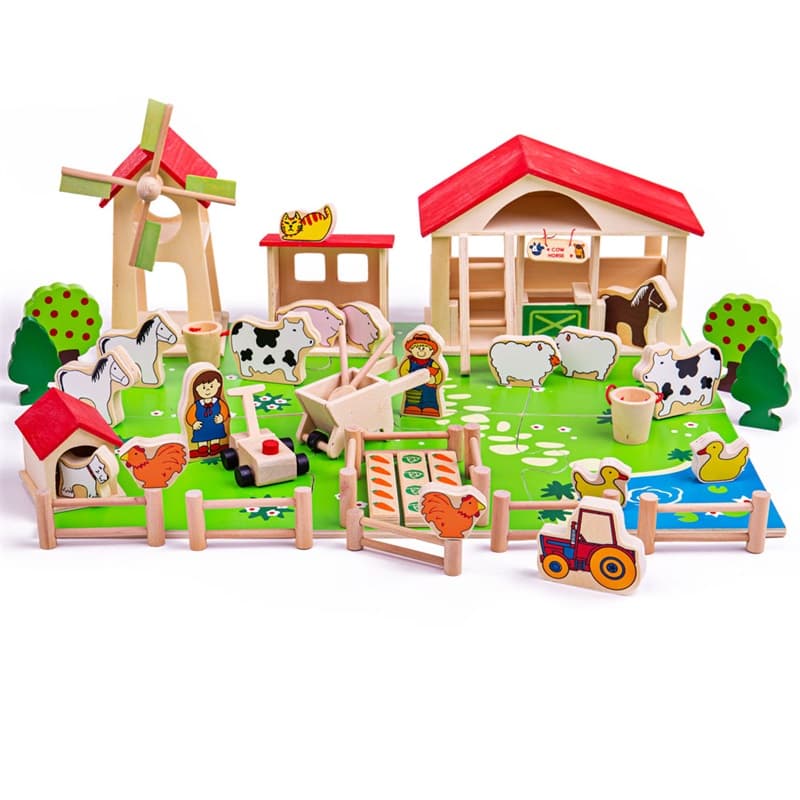 Bigjigs Toys Velká dřevěná farma - poškozený obal