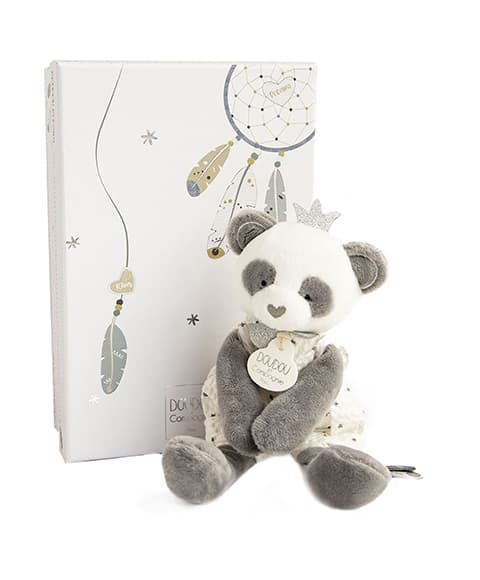 Doudou Dárková sada - plyšová hračka panda 20 cm