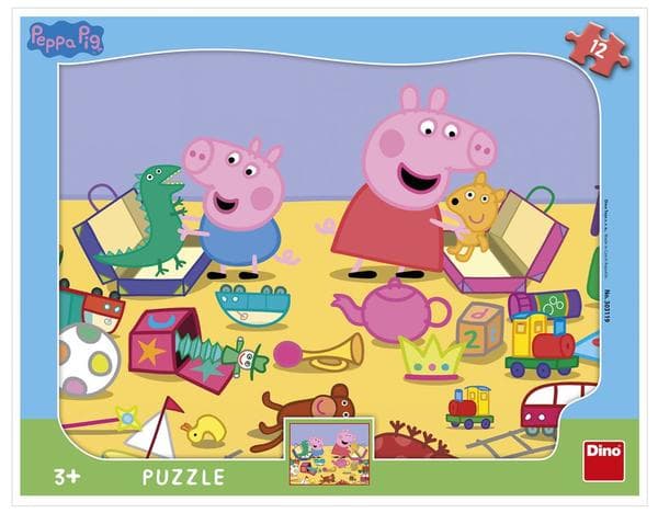 Dino Puzzle Peppa Pig si hraje - tvary 12 dílků