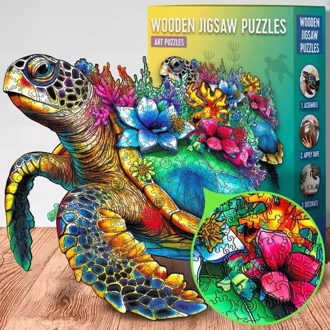 EscapeWelt Dřevěné puzzle Želva 300 dílků
