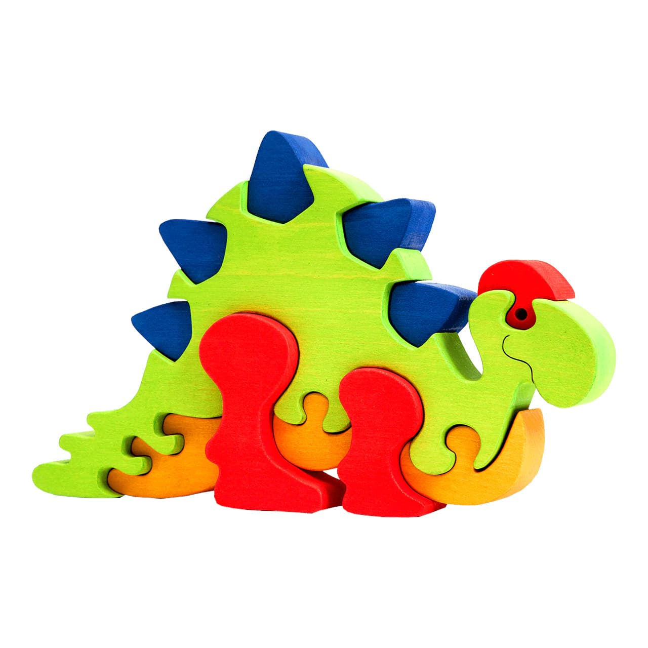 Fauna Dřevěné vkládací puzzle z masivu velký stegosaurus