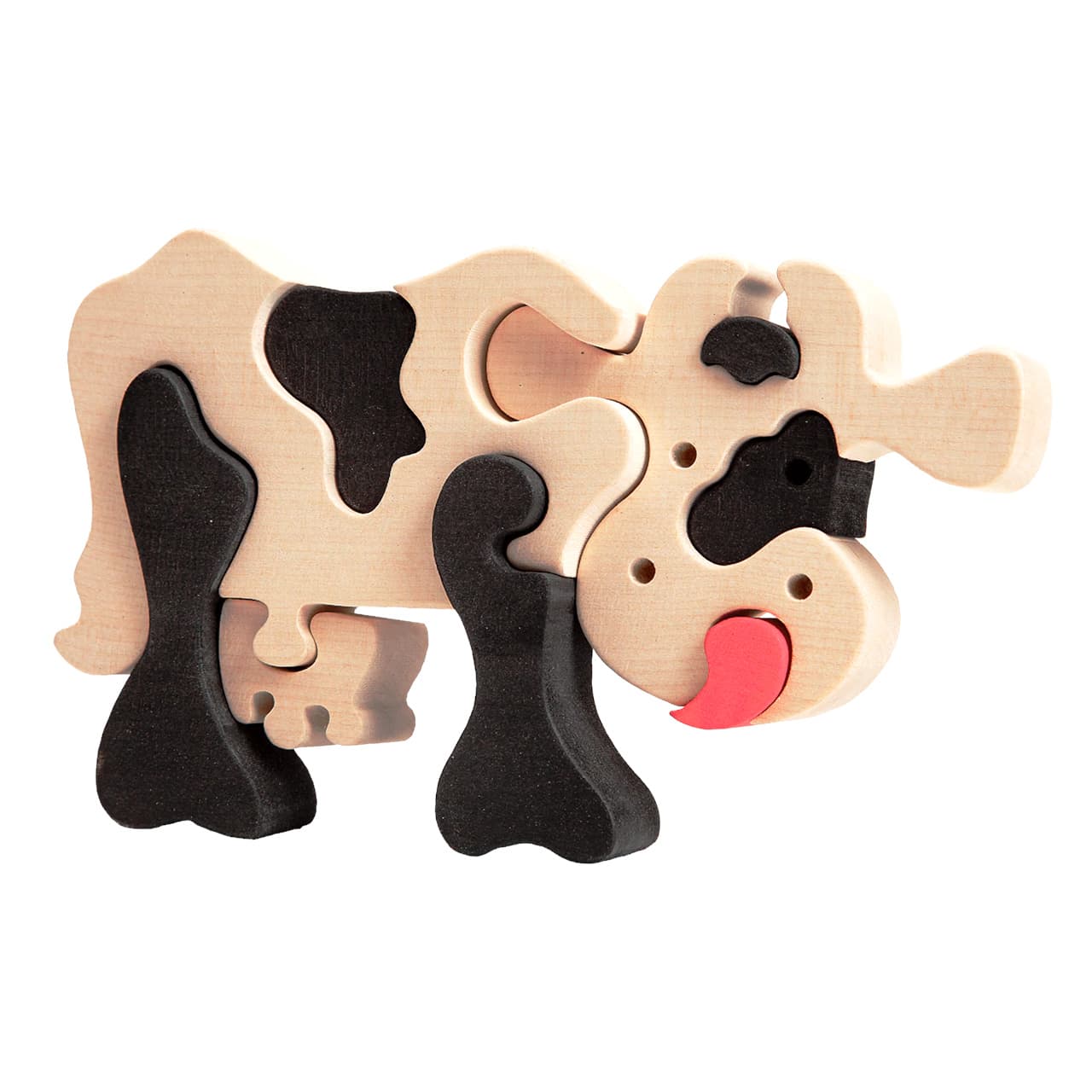 Fauna Dřevěné vkládací puzzle z masivu velká kravička