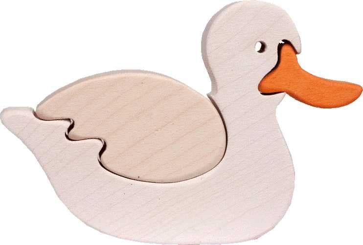 Fauna Dřevěné vkládací puzzle z masivu malá kačenka