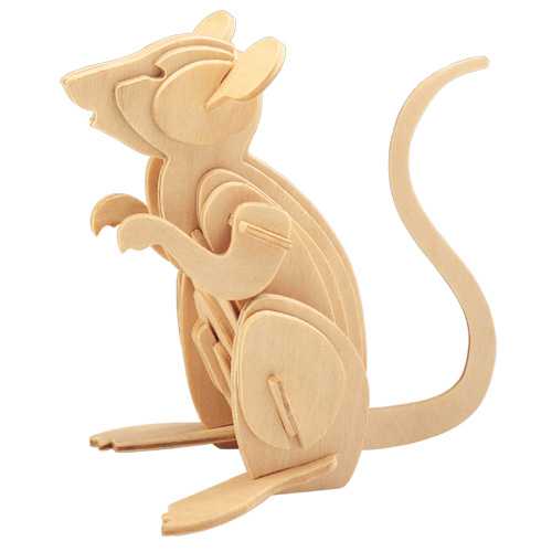 Woodcraft Dřevěné 3D puzzle Myš