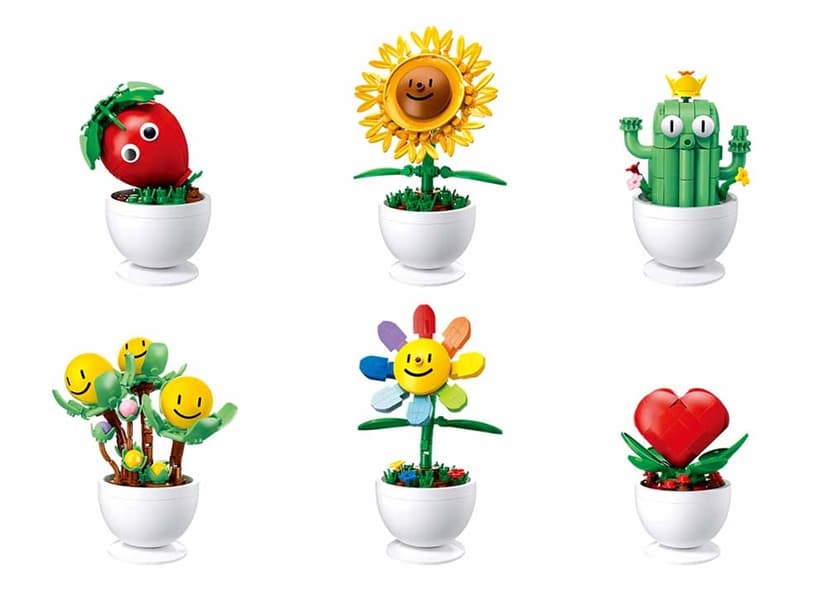 Sluban Flowers M38-B1073  Květiny s očima malé Displej 6 ks