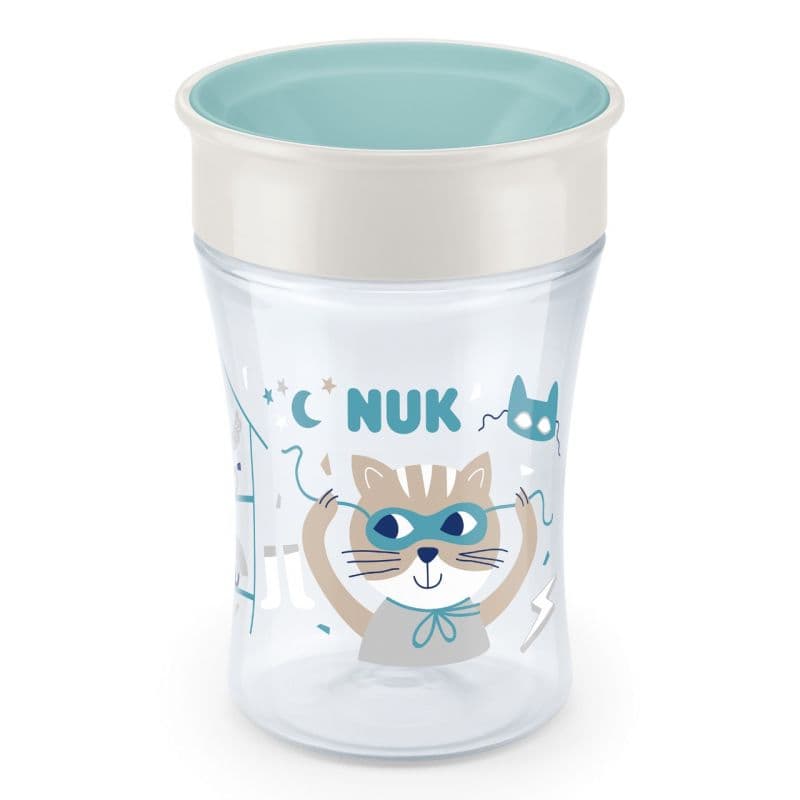 NUK hrnek Magic Cup s víčkem 230ml tyrkysová