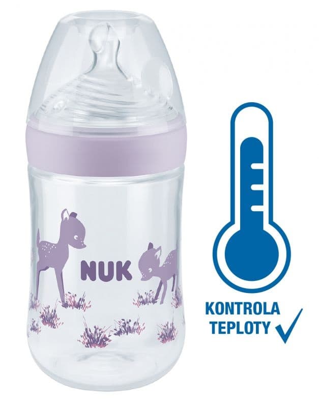 NUK Nature Sense láhev s kontrolou teploty 260ml 1 ks fialová