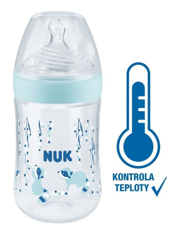 NUK Nature Sense láhev s kontrolou teploty 260ml 1 ks modrá