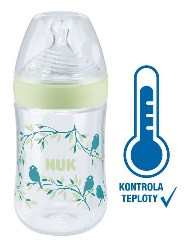 NUK Nature Sense láhev s kontrolou teploty 260ml 1 ks zelená