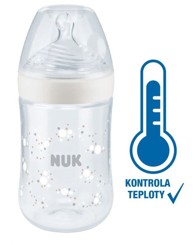 NUK Nature Sense láhev s kontrolou teploty 260ml 1 ks bílá