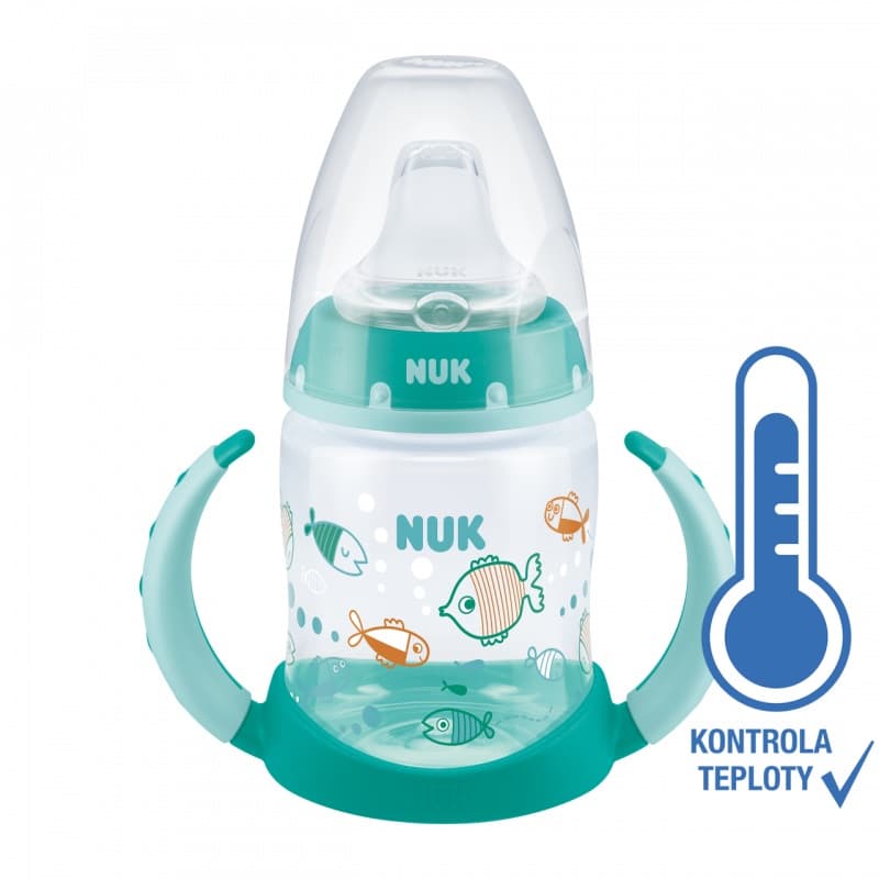 NUK FC lahev na učení s kontrolou teploty 150 ml 1 ks zelená