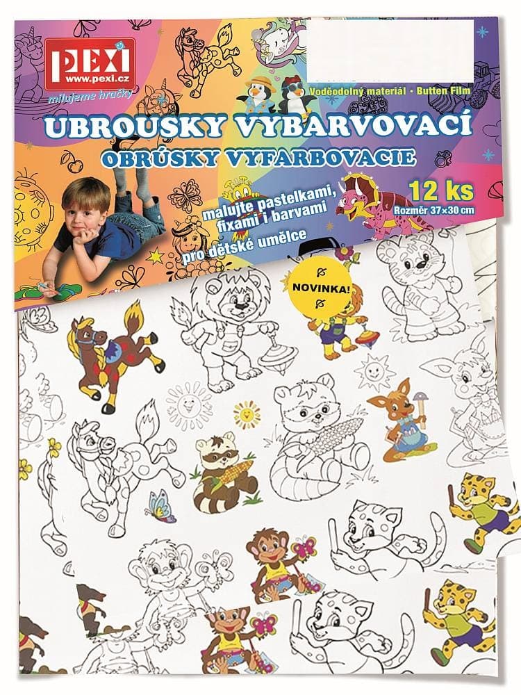 Pexi Vybarvovací ubrousky - Zoo