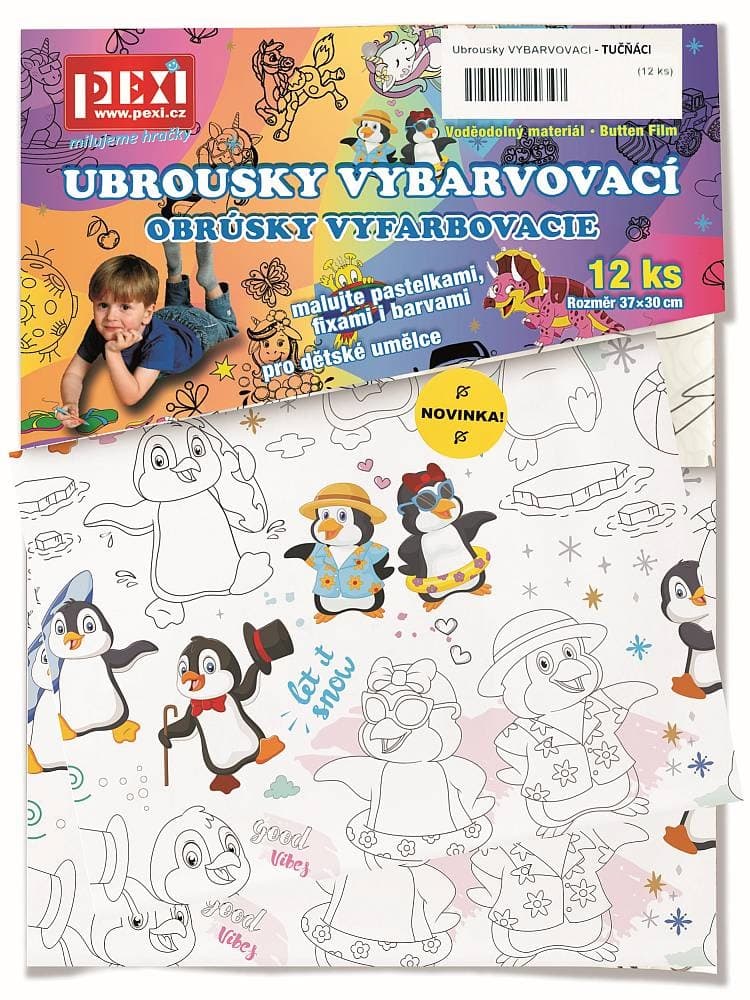 Pexi Vybarvovací ubrousky - Tučňáci