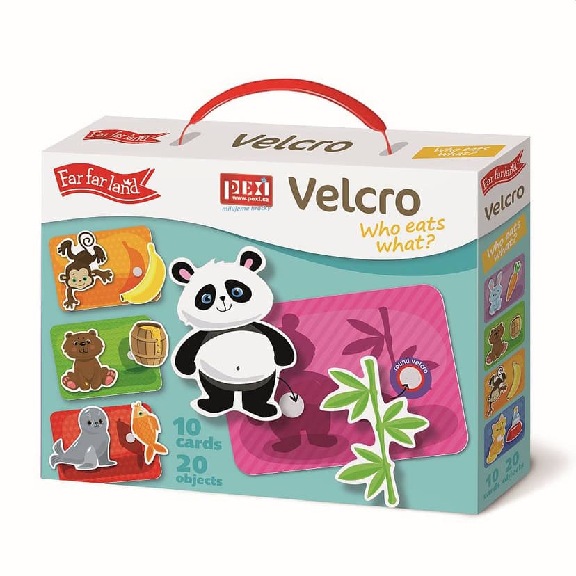 Pexi Velcro skládačky - Kdo co jí?