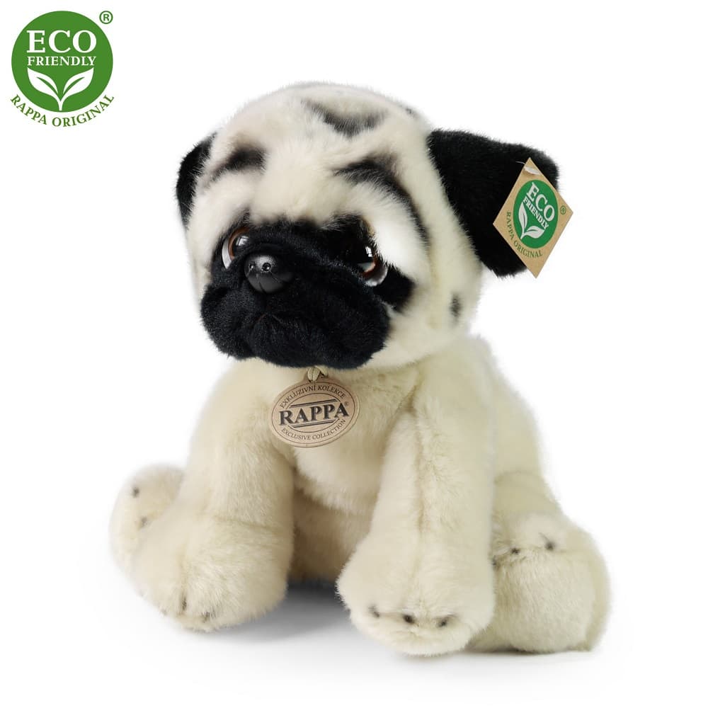 Rappa Plyšový pes mops 30 cm ECO-FRIENDLY