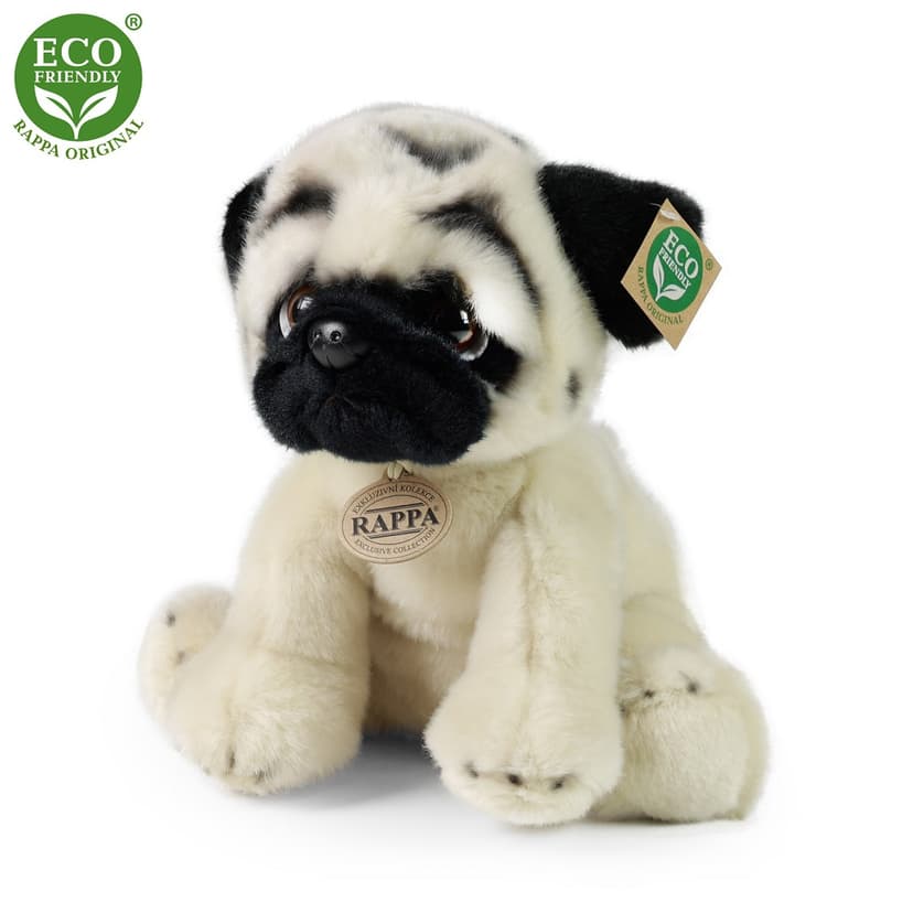 Rappa Plyšový pes mops 30 cm ECO-FRIENDLY
