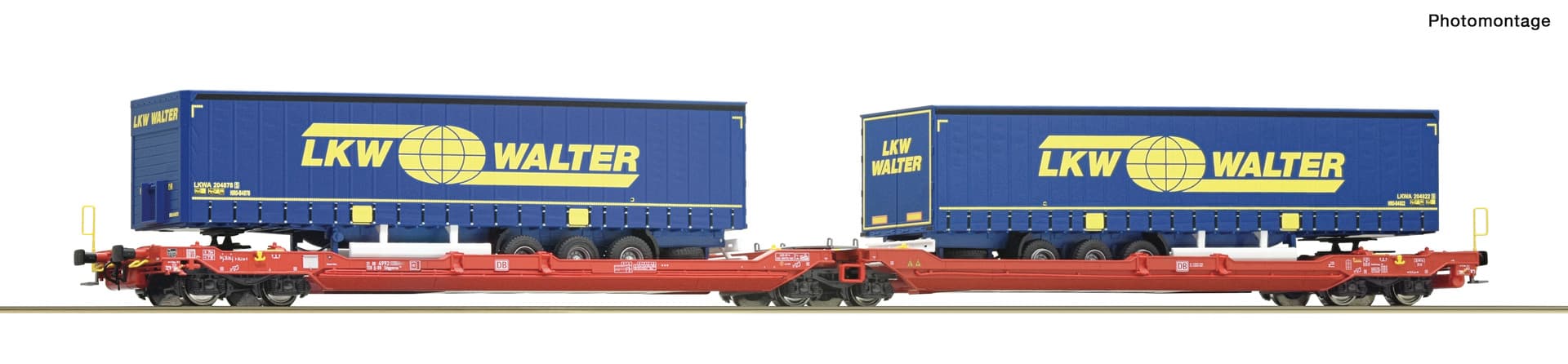 Roco Dvojitý kloubový kontejnerový vagón, T3000e, DB AG - 77385