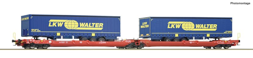 Roco Dvojitý kloubový kontejnerový vagón, T3000e, DB AG - 77385