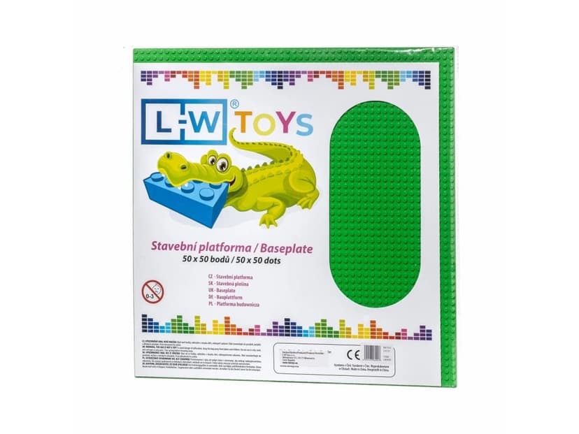 L-W Toys Velká podložka na stavění 50x50 bodů zelená