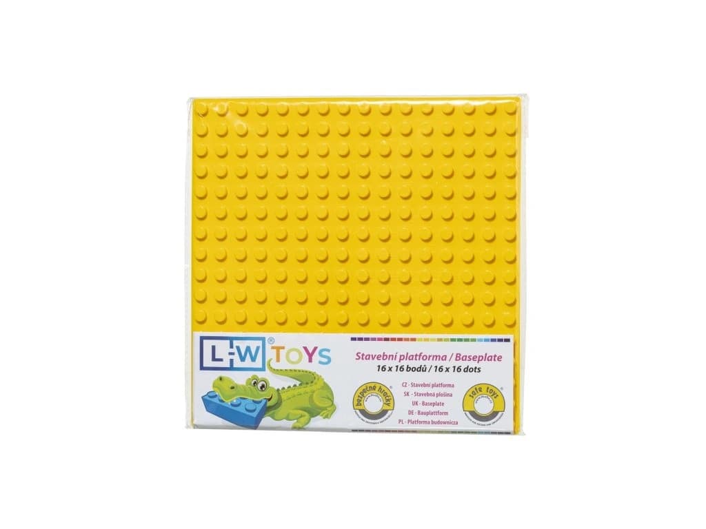 L-W Toys Podložka na stavění JUNIOR 16x16 bodů žlutá