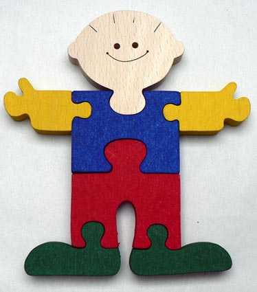 Makovský Dřevěné vkládací puzzle Kluk bez rámečku