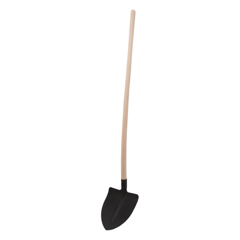 TOPTRADE lopata ocelová, srdcovka, černý lak,  s prohlou násadou