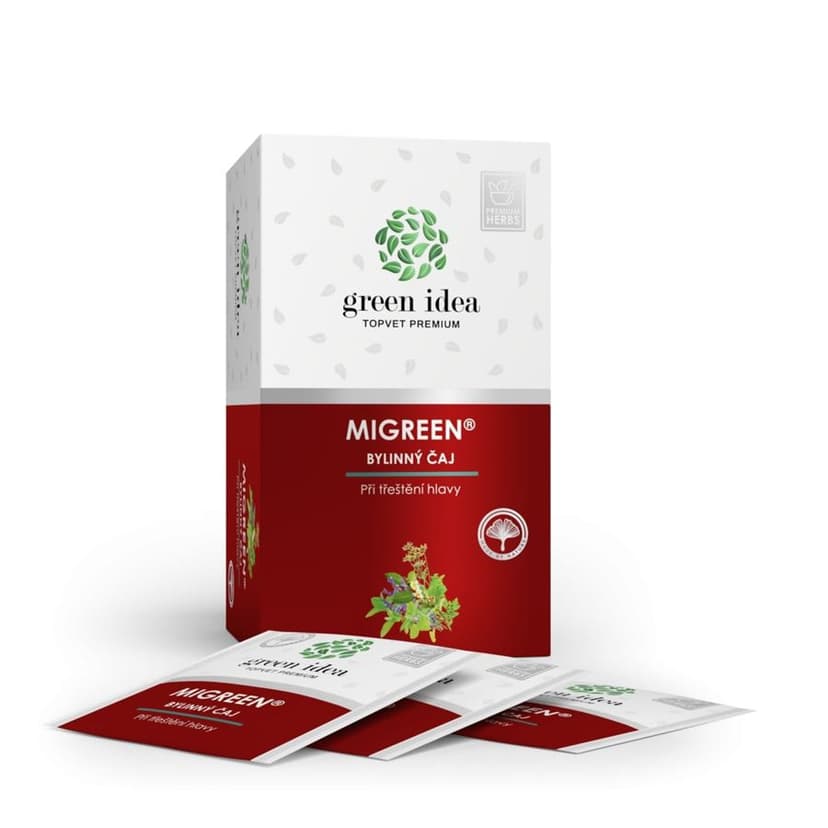 Green Idea MIGREEN bylinný čaj při třeštění hlavy 20 sáčků