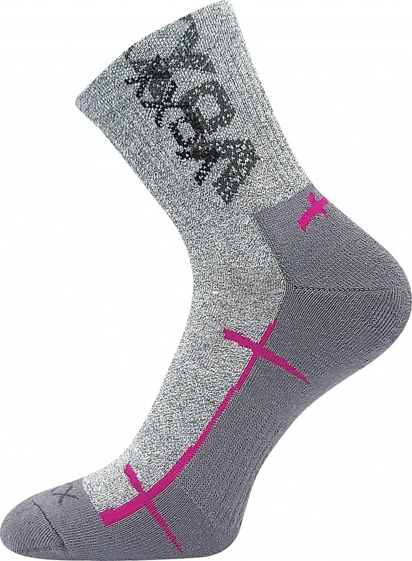 WALLI sportovní ponožky se stříbrem VoXX 35-38 sv. šedá / fuchsia