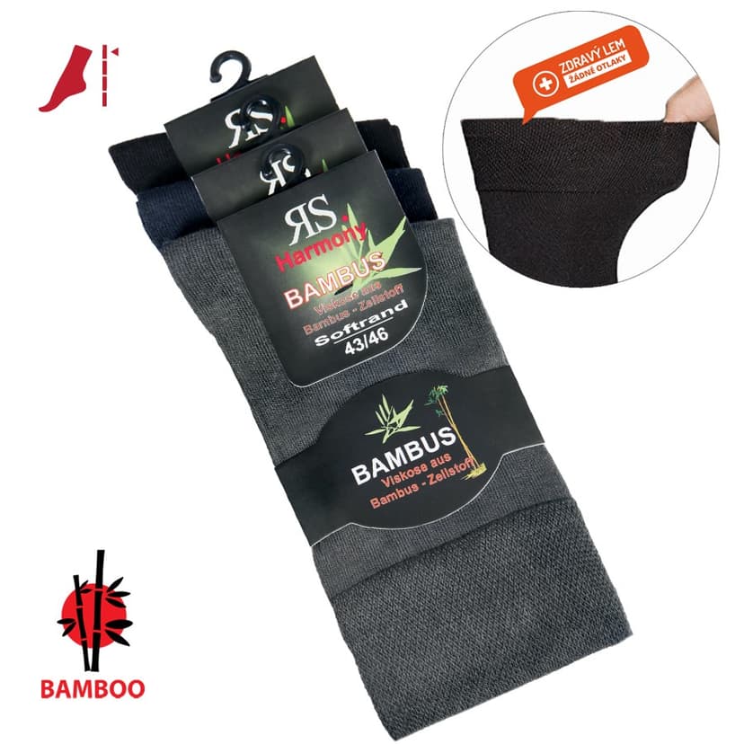 Dámské i pánské klasické bambusové ponožky RS 43-46 mix barev