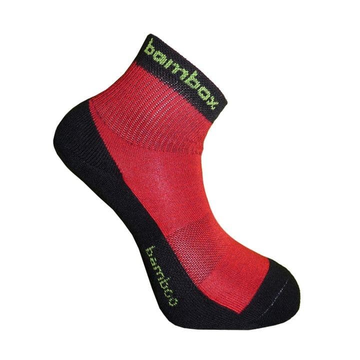 BX-2 FUN bambusové kotníčkové ponožky BAMBOX 39-42 černá / červená
