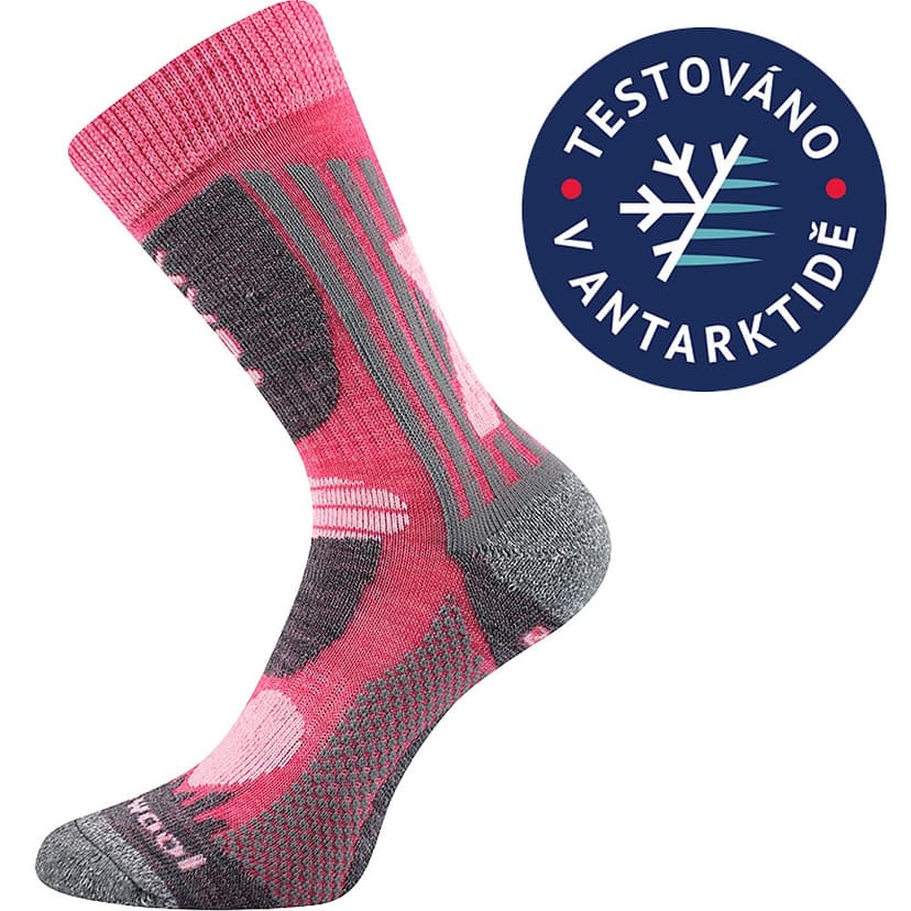 VISION dětské froté antibakteriální merino ponožky VoXX 35-38 růžová