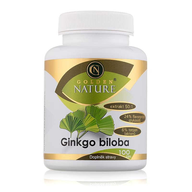 Golden Nature Ginkgo Biloba extrakt 50:1 60mg 100 cps. - Golden Nature