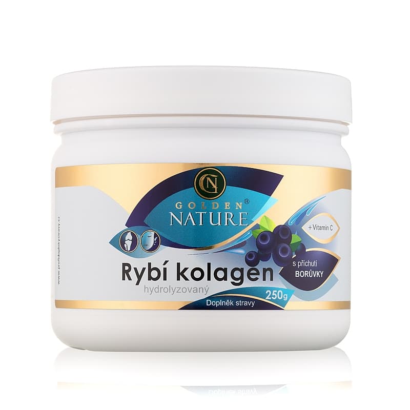 Golden Nature Rybí kolagen+Vitamin C - Borůvka 250g - Golden Nature