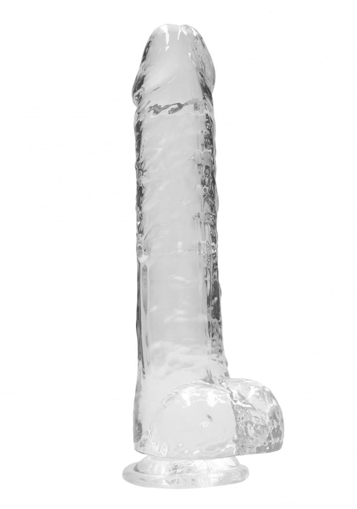 Shots REALROCK Realistic Dildo with Balls Transparent 22 cm
